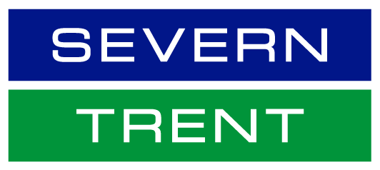 The logo of Severn Trent, featuring the words 'SEVERN' in white text on a blue background and 'TRENT' in white text on a green background, separated by a white border.